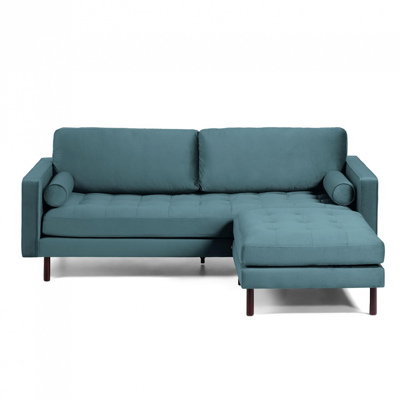 088105 BOGART Диван 3-местный бирюзовый бархат с пуфом 222 cm La Forma Debra - Вид №4