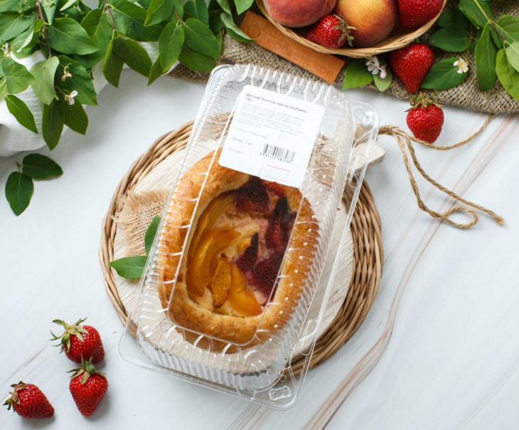 6469 Датская булочка с персиком и клубникой Вкусляндия  - Вид №2