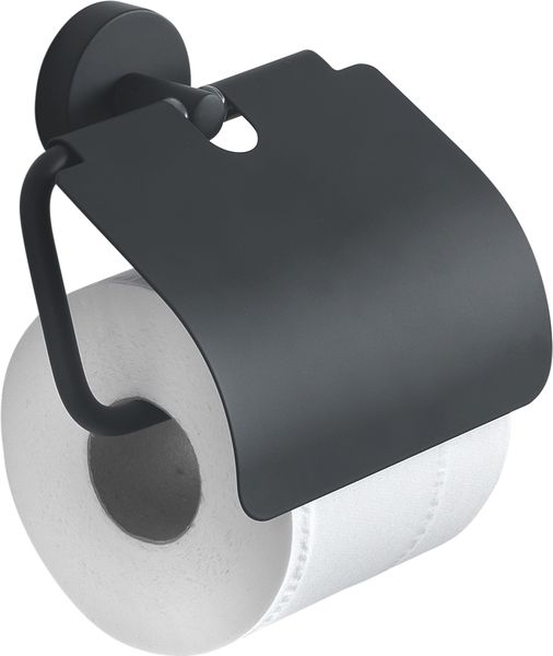 2325(14) Gedy G-Eros, бумагодержатель с крышкой, цвет черный матовый