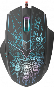 52260 проводная игровая мышь doom fighter gm-260l оптика,6кнопок,800-3200dpi Defender