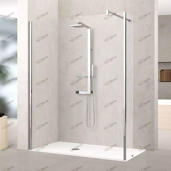 Novellini. Душевой уголок 155x90 см H6 с хромированным профилем KUADRA KUADFC1561KKUADHL301K