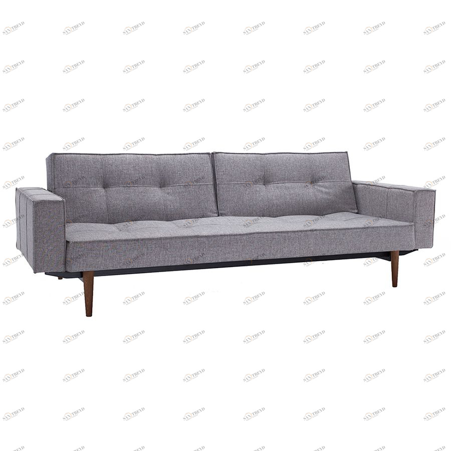 Диван Splitback с мягкими подлокотниками Sharp и ножками Styletto из темного дерева, серый Innovation Living SPLITBACK521