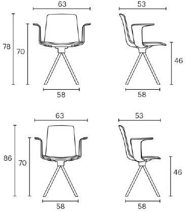ENEA Стул на козелке из ткани с подлокотниками Lottus wood sun-id-1352028 - Вид №5