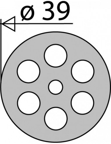 061900 000 00  Решетка перелива круглая для мойки, Д. 39 мм, нержавеющая сталь Valentin Сталь  - Вид №2