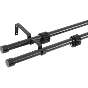 Карниз двухрядный раздвижной d19/16 мм заглушка 160-320 см цвет черный