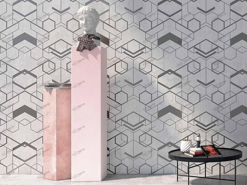 YO2 Металлические геометрические обои на флизелине Mold stencils sun-id-1377143