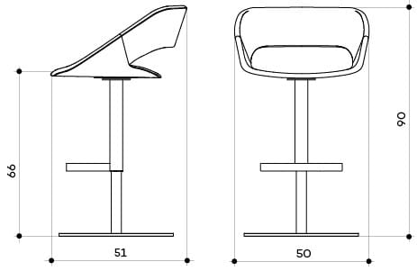 Высокий тканевый поворотный стул с подставкой для ног arrmet Kabira Fabric ARCH-00142665 - Вид №2