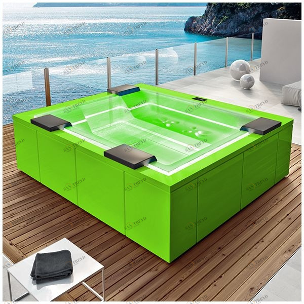 Бассейн Gruppo Treesse Zen SPA-V202H-S прямоугольный spa с гидромассажем аэромассажем встроенный салатовый SPAV202HS