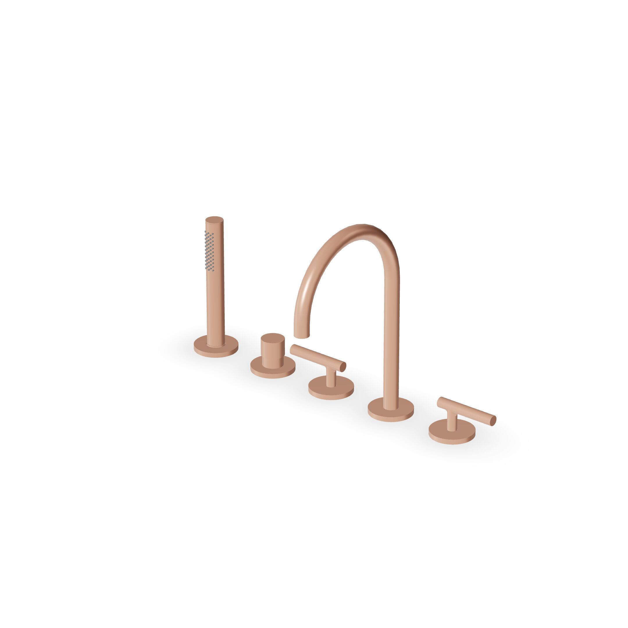 Смеситель для ванны с 5 отверстиями и ручным душем Zucchetti Pan S ARCH-00096596 - Вид №12