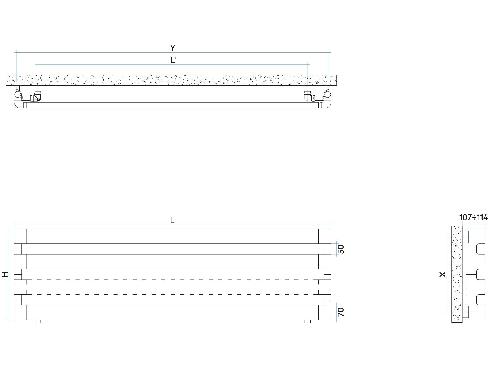 Алюминиевый горизонтальный мебельный радиатор Irsap ARCH-00128889 - Вид №4