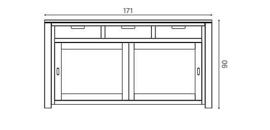Шкаф с раздвижными дверями и ящиками из массива дерева Devina Nais Holand ARCH-00098476 - Вид №4