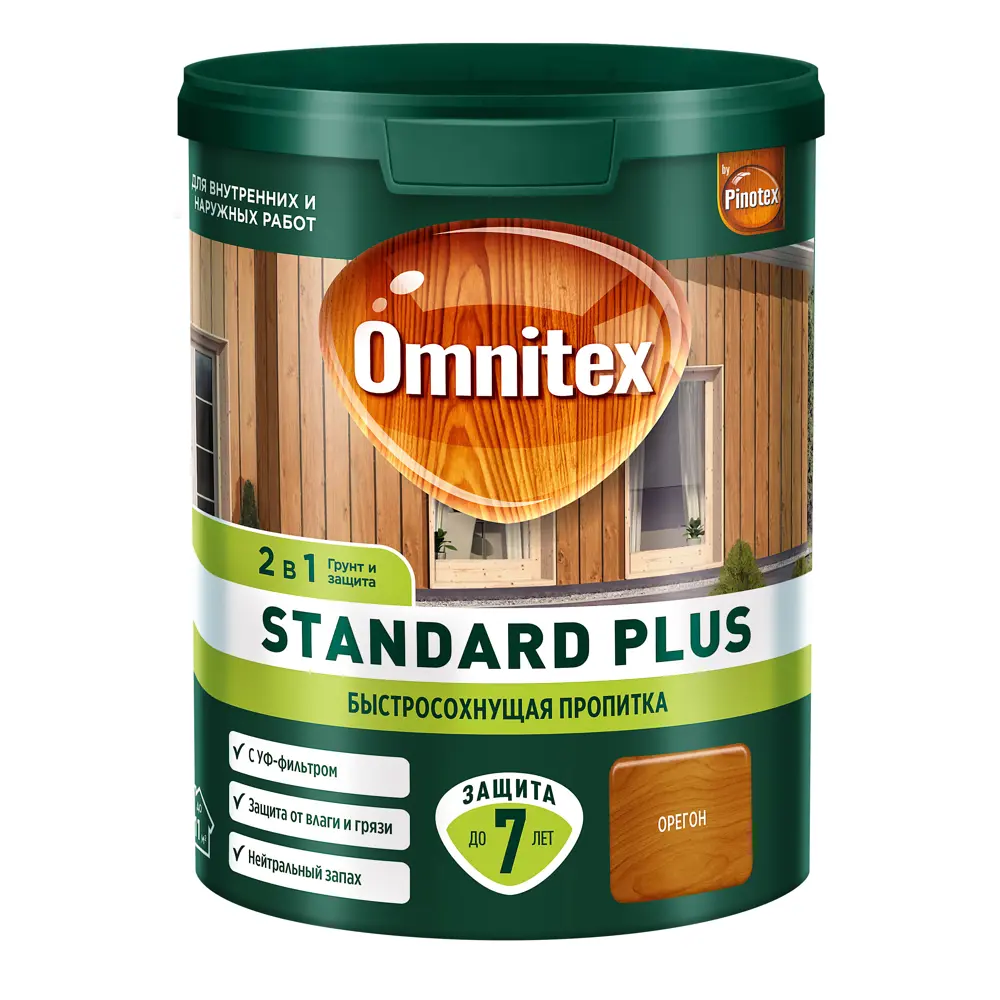 Omnitex Standard Plus - защитный антисептик для дерева с эффектом орегона 0.9 л 89438529 Santreyd STLM-1581646 - Вид №1