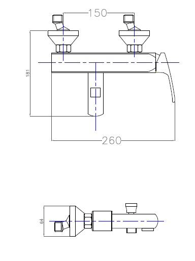 Смеситель для ванны и душа однорычажный Cezares LEGEND-VM-01 - Вид №1