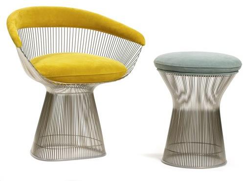 KNOLL Низкий табурет из стали и ткани Platner sun-id-1397116 - Вид №8