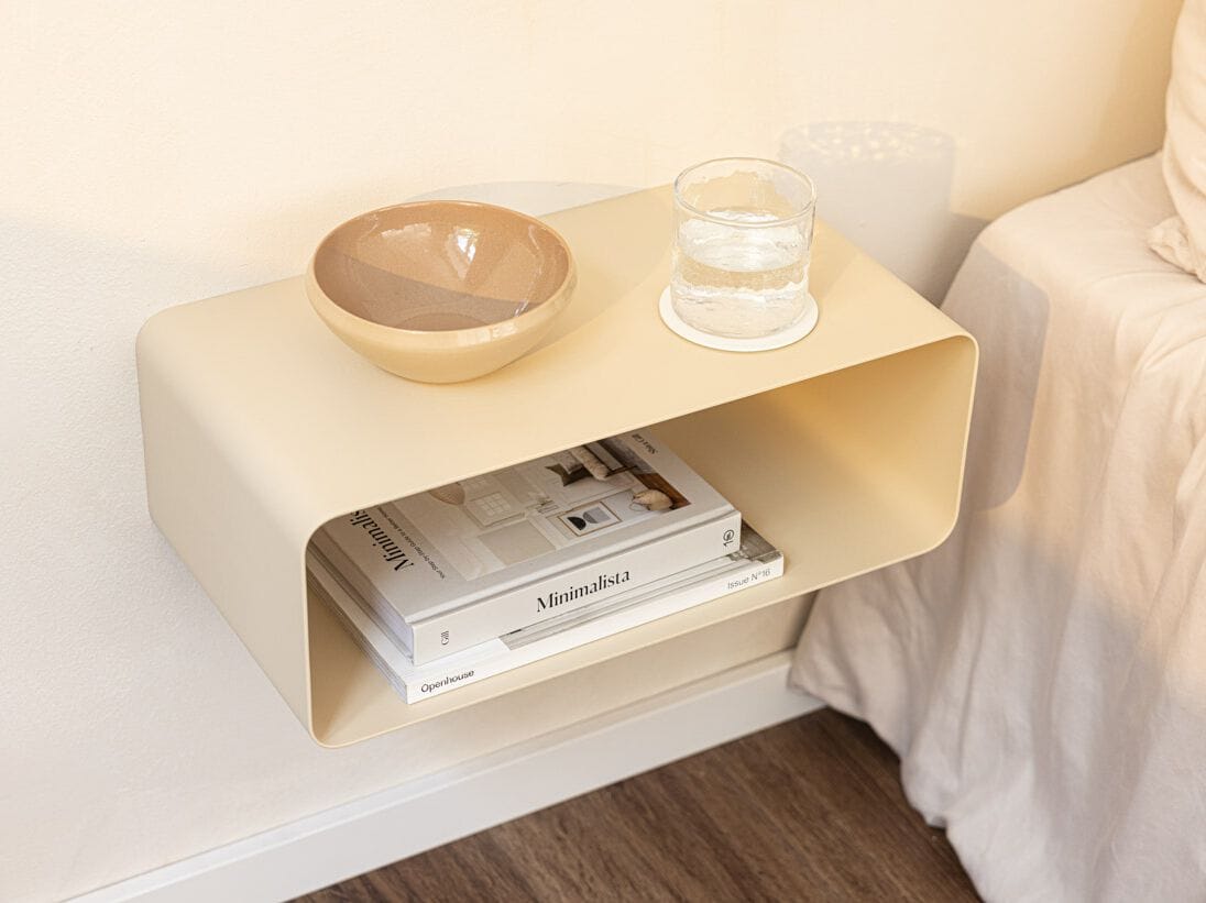 Стальная подвесная прикроватная тумбочка с порошковым покрытием Metallbude NELIO ARCH-00123617