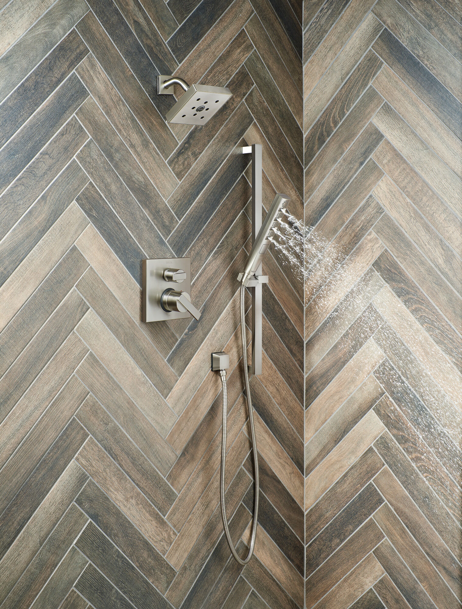 Трим клапана Angular Modern Monitor® серии 14 со встроенным дивертором на 3 положения Delta Faucet T24867-SS - Вид №2