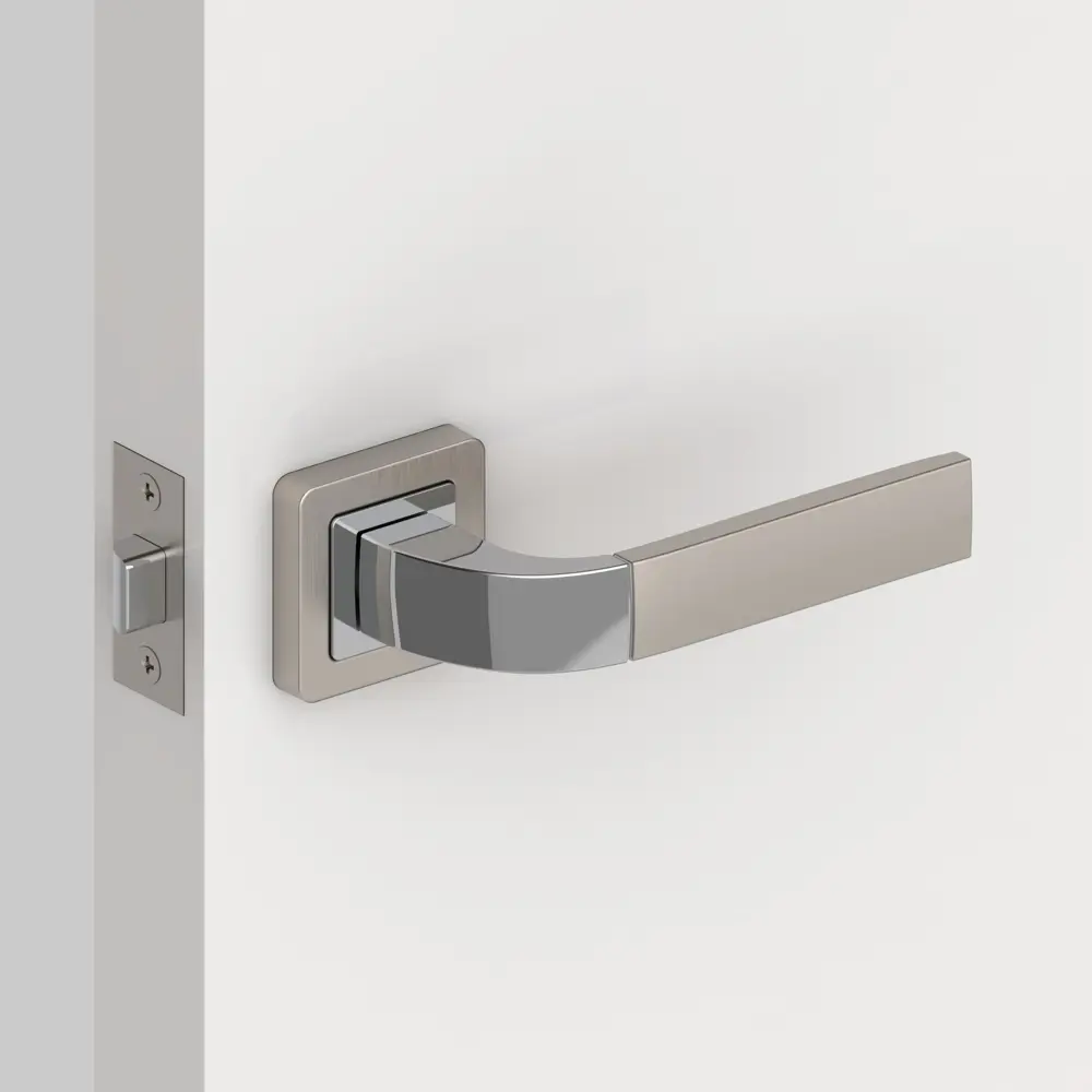 Ручка дверная на розетке ORION QR/HD SN/CP-3, цвет матовый никель/хром PUNTO STLM-2058140 - Вид №8