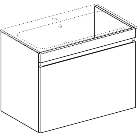 869561000 Шкафчик для встраиваемой раковины Geberit Renova Plan, с одним выдвижным и одним внутренним выдвижным ящиком Geberit  - Вид №1
