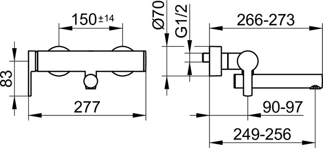 53921010220 Однорычажный смеситель для умывальника KEUCO Plan blue - Вид №3