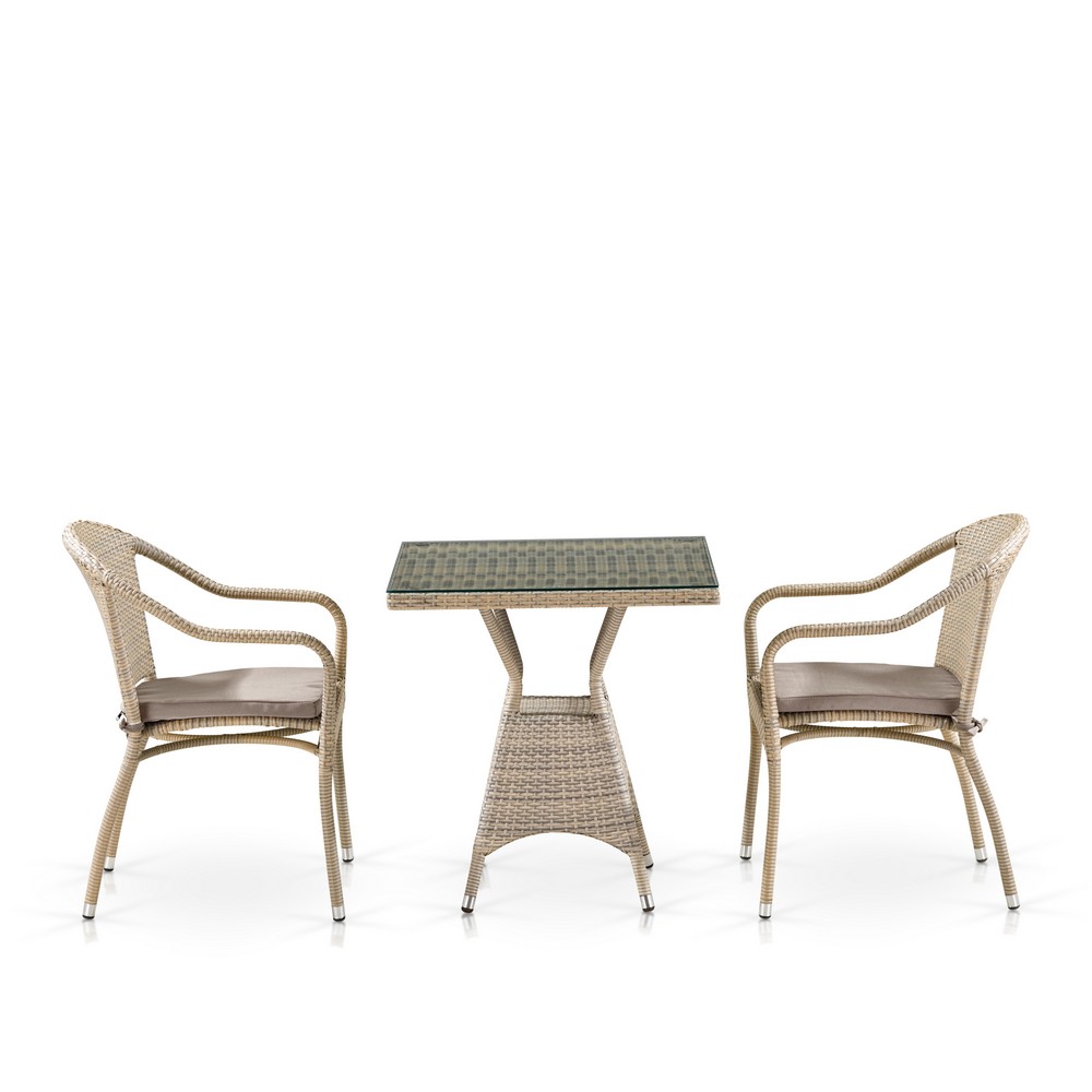 T706/Y480C-W85 Latte 2Pcs Комплект плетеной мебели T706/Y480C-W85 Latte (2+1) Afina 