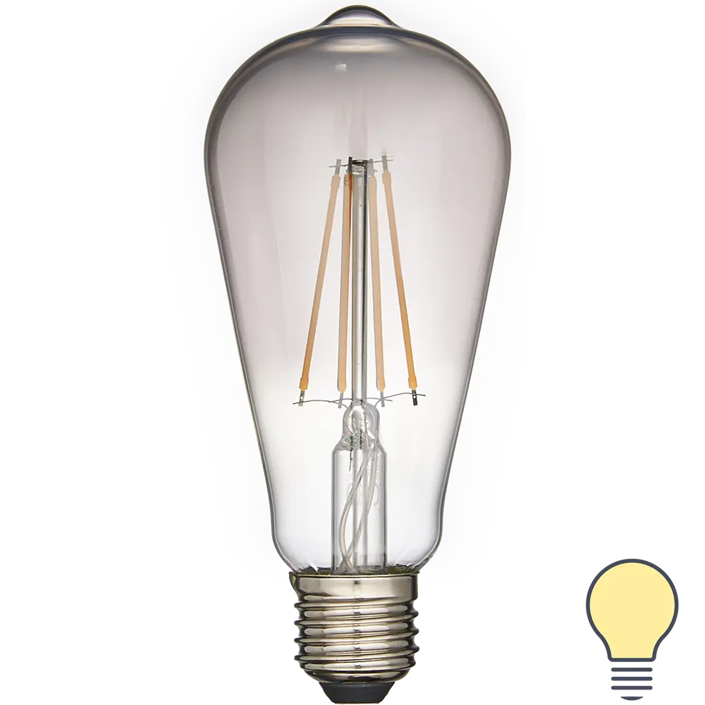 Лампа умная светодиодная Osram Smart Plus E27 220-240 В 6 Вт эдисон тонированная 540 лм, теплый белый свет 89143925 STLM-2092828 LEDVANCE 