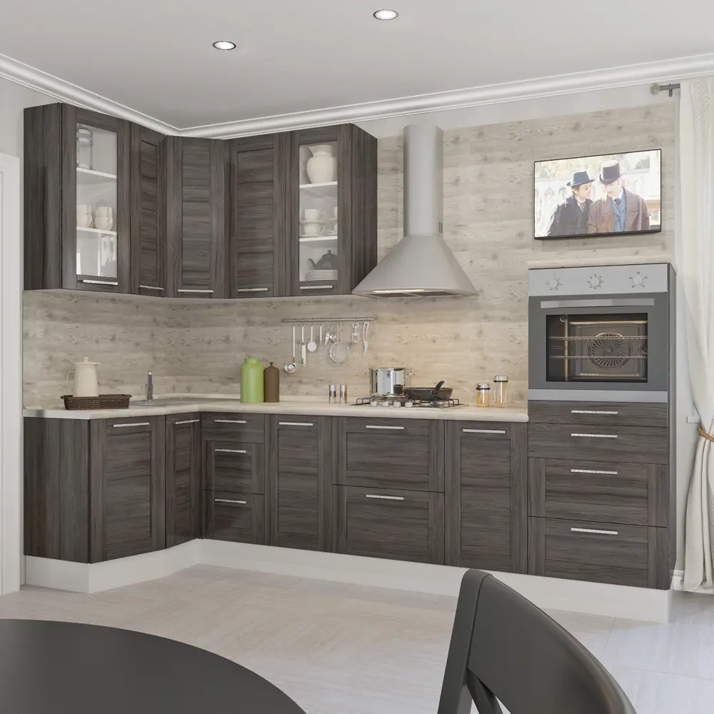 Витрина для шкафа Delinia «Фрейм тёмный» 60x35 см, ЛДСП, цвет коричневый Фрейм темный STLM-2079597 - Вид №2