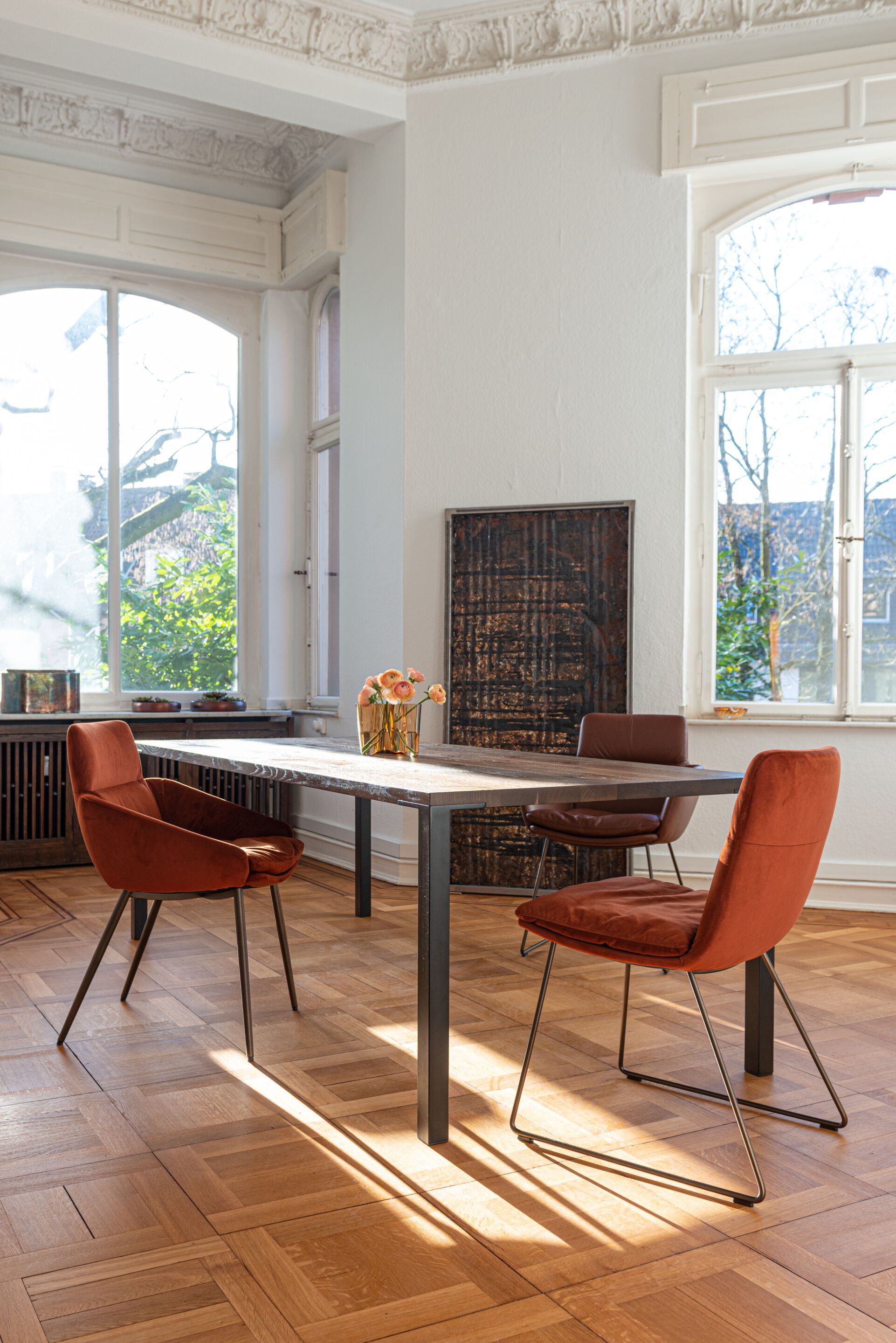 Мягкий стул с низкими подлокотниками и основанием с 4 ножками KFF Faye ARCH-00127793 - Вид №6