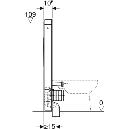 131.233.TG.5 Сантехнический модуль Geberit Monolith Plus для напольного унитаза, 114 см, передняя обшивка из стекла Geberit  - Вид №3