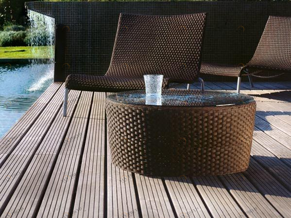 Roberti Низкий круглый садовый столик из алюминия и стекла Saint tropez sun-id-1453661