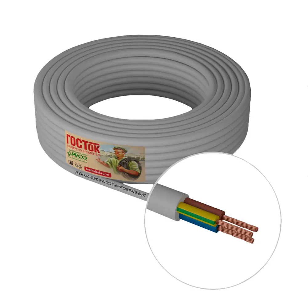 Камит ПВС 3×0,75 - провод для подключения электроинструментов и бытовой техники 18840649 STLM-1575507 - Вид №1