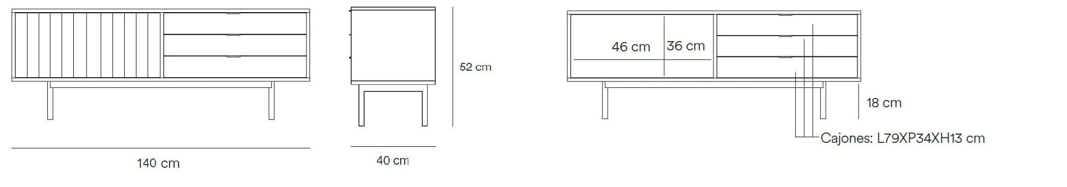 Шкаф для телевизора из МДФ с распашными дверцами и ящиками TEULAT Sierra ARCH-00064536 - Вид №32