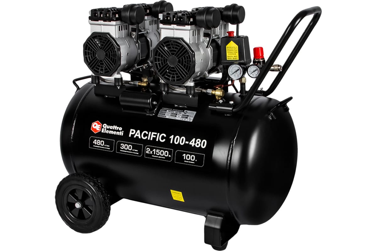 Компрессор поршневой безмасляный Quattro Elementi PACIFIC 100-480 9014345 STDN-0147268