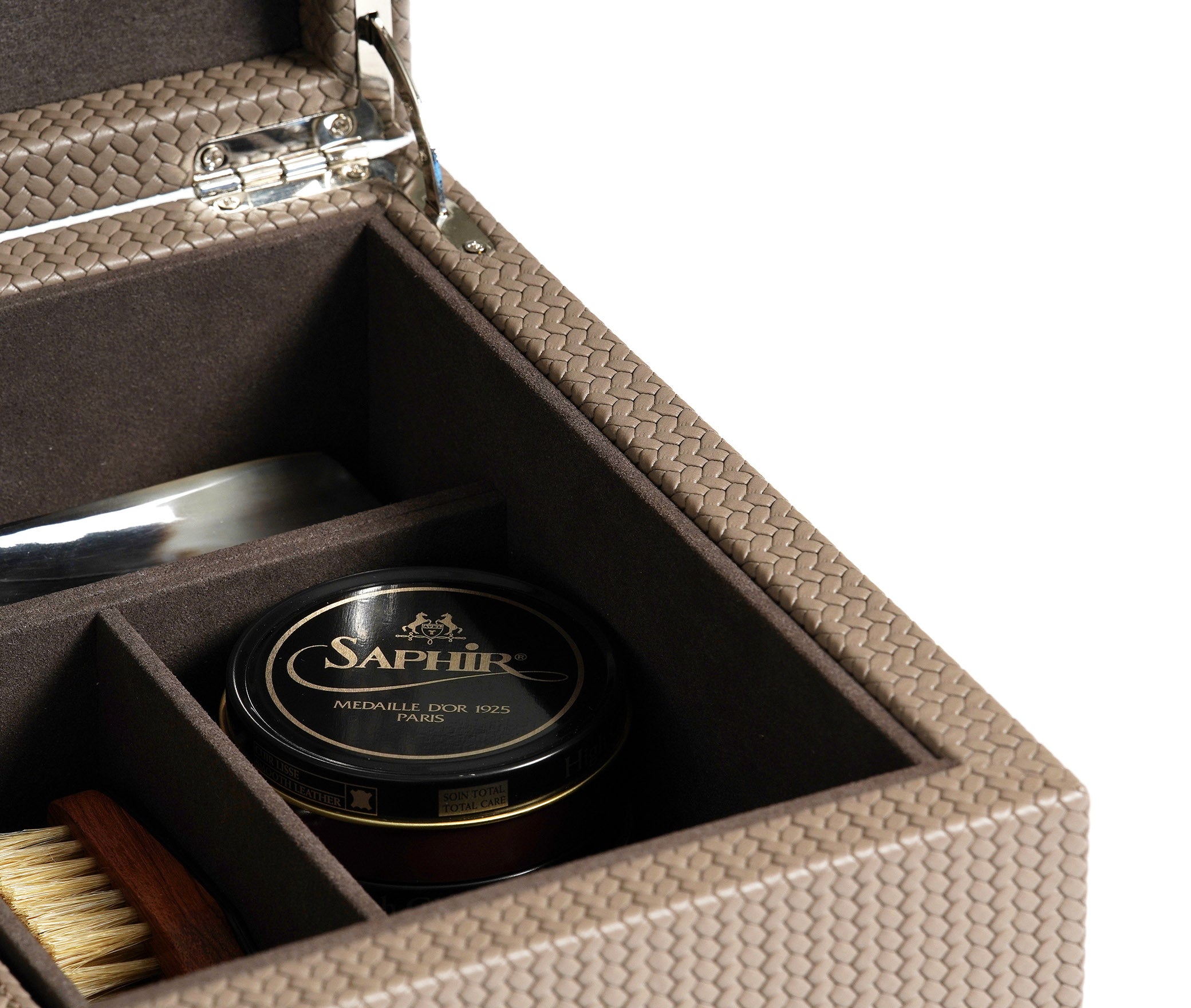 Коробка для набора обуви - 35X24,5XH11,5 см / тканая кожа_coffee Pinetti 00.0187.061.015 - Вид №2