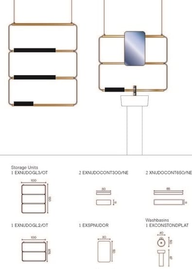 Зеркало с полкой для ванной комнаты Ex.T обнаженная ARCH-00098929 - Вид №4