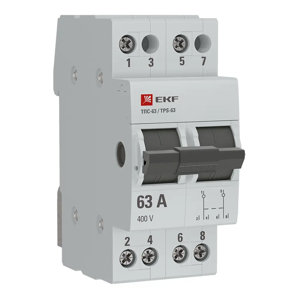 Трехпозиционный переключатель EKF Proxima 2P 63 А STLM-2088062