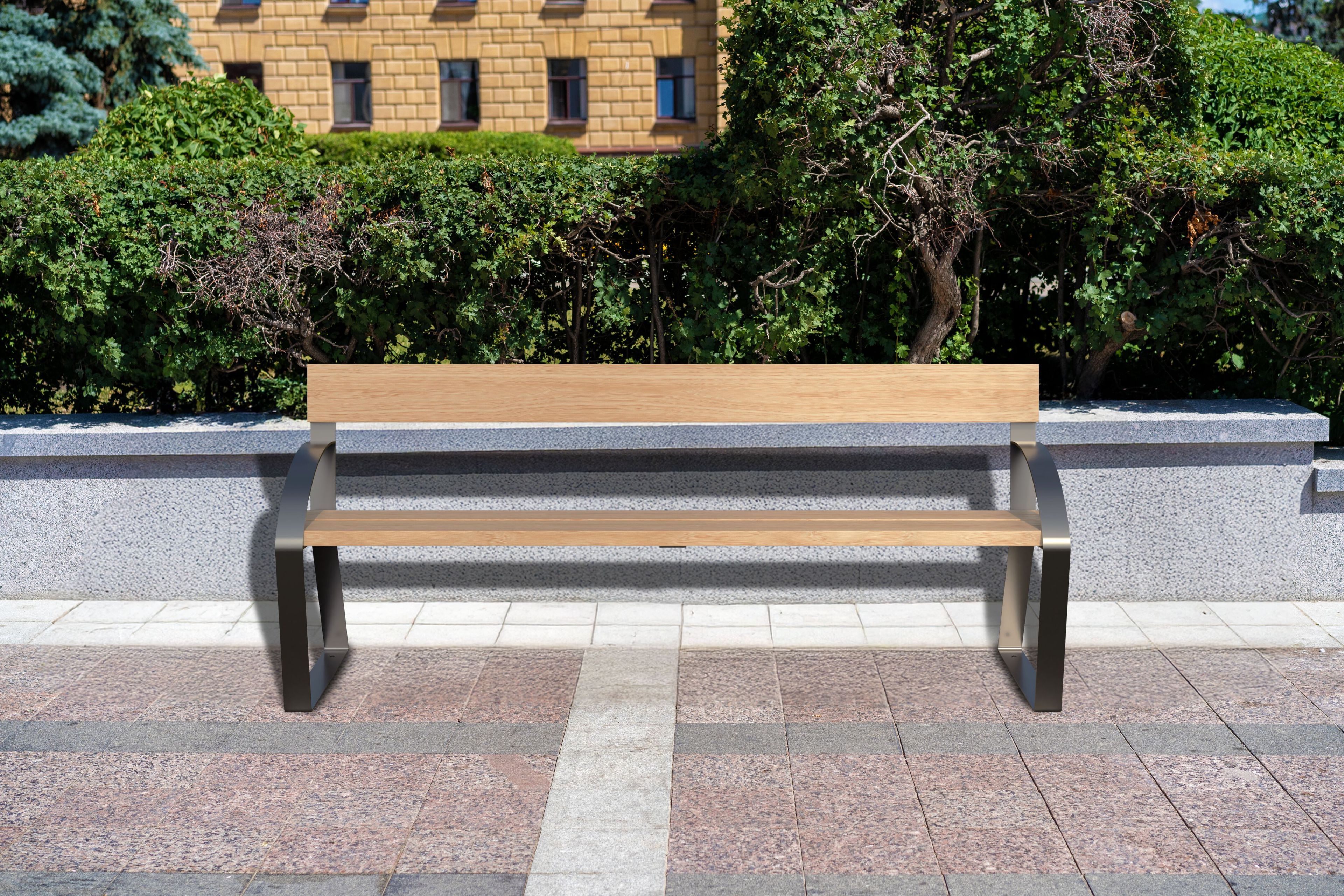 Деревянная скамья со спинкой Studio Città TECNO ARCH-00022430 - Вид №2