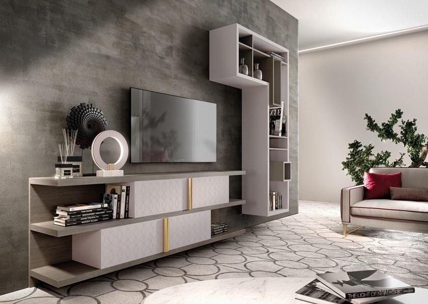 Valderamobili Открытая стенка из лакированной древесины с полками Mascari Msg033-tl - Вид №1