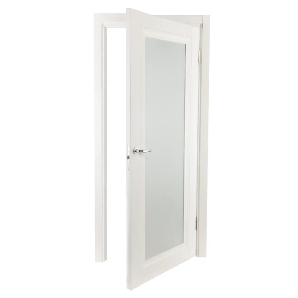 Дверь межкомнатная остекленная Нобиле пп белый 2100x700 мм с замком МАРИО РИОЛИ STLM-2157203 - Вид №3