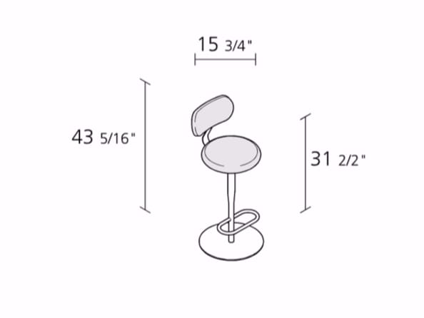 Высокий кожаный поворотный стул Alias ARCH-00119600 - Вид №1