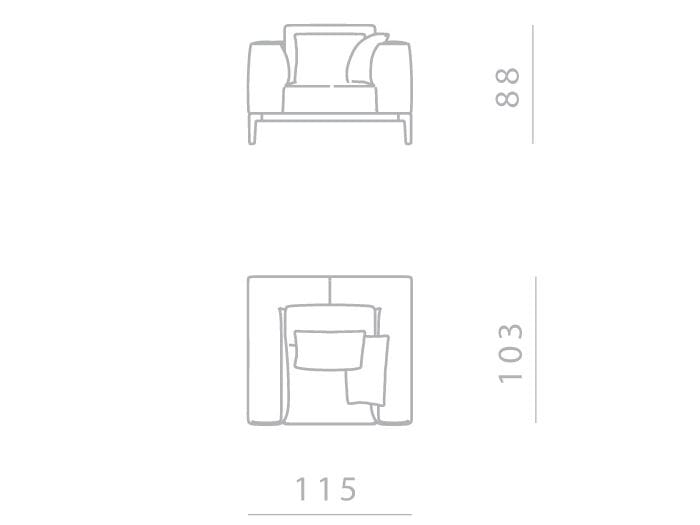 Кресло с алюминиевой рамой GHIDINI1961 Milo ARCH-00101959 - Вид №4