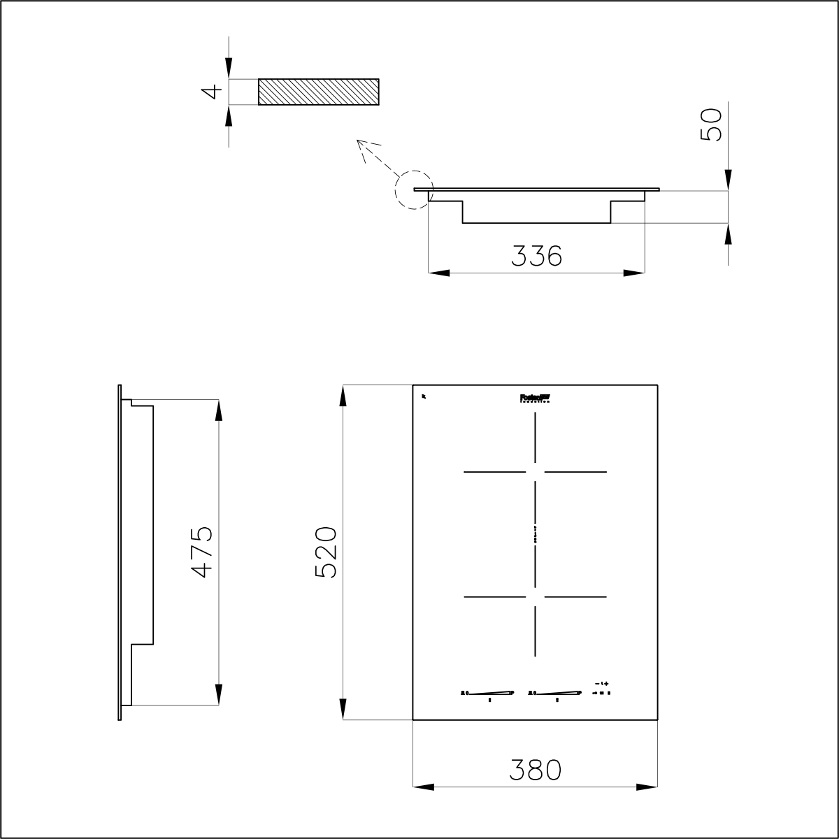 7341655 Варочная панель S4000 Domino Induction 7341 655 Fosterspa  - Вид №1