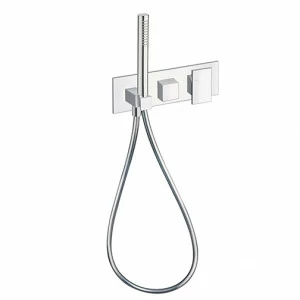 CRITA602 Внешние части смесителя для ванны и душа для CRICS100 (правая сторона) - CRICS101 (левая сторона) с переключателем на 2 выпускных отверстия, ручным душем с защитой от известкового налета, гибким шлангом LONG LIFE Cristina Rubinetterie