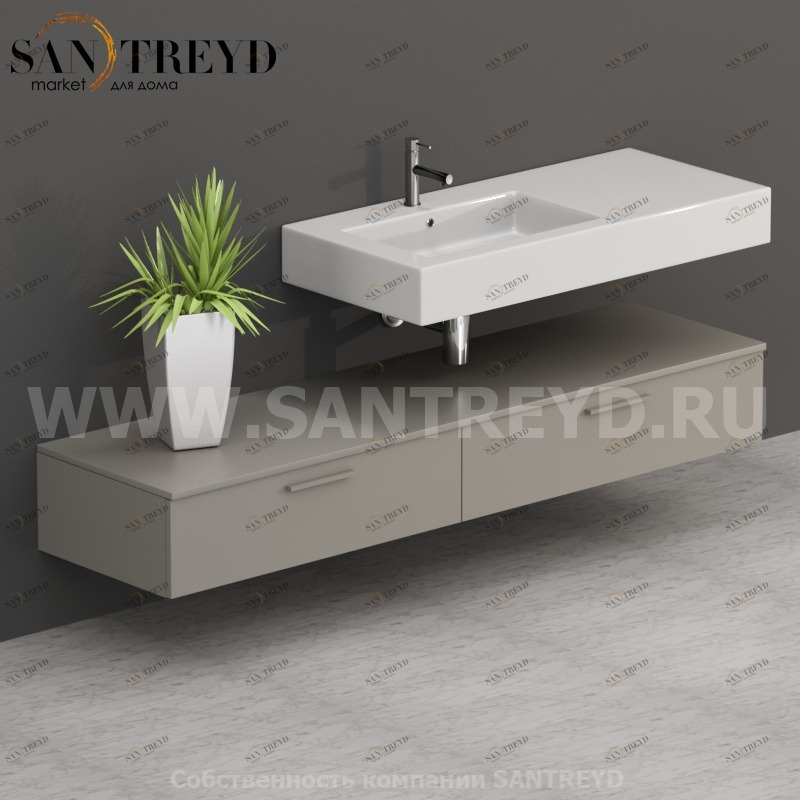 T19052GH2 Столешницы для использования в сочетании с тумбами и открытыми тумбами 190 см серая Globo ARREDO WOOD Италия Ceramica Globo