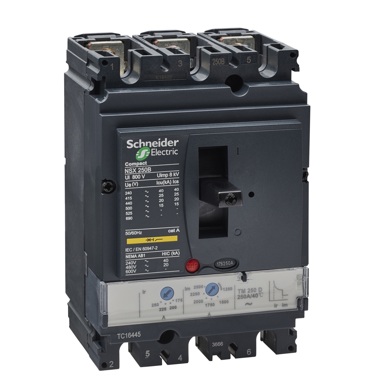 LV431110 Силовой автомат NSX 250, TM-D, 25кА, 3P, 250А Schneider Electric Compact 