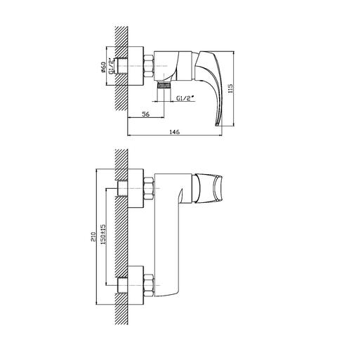 Orange Astin M21-200cr однорычажный смеситель для душа Хром sun-id-1516872 - Вид №1
