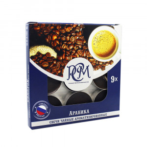 1300923 Свеча чайная 100 г 9 шт. Арабика РСМ