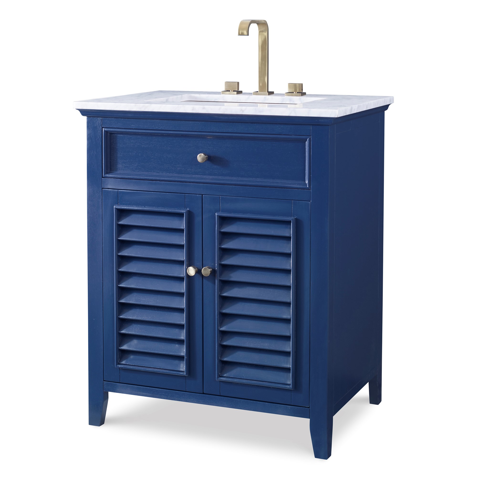 Тумбочка, Petite (до 33,5) 17590-110-221 Louvered Medium Sink Chest - Cadet Blue Ambella  - Вид №1
