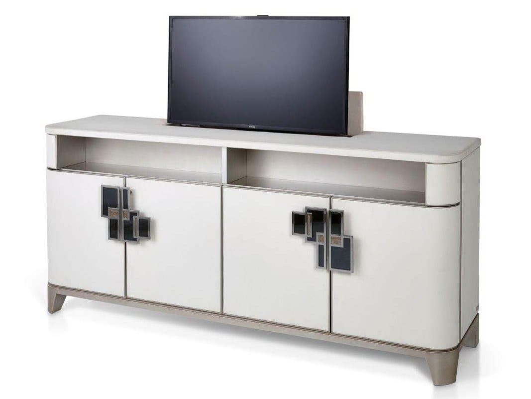 Кожаный шкаф для телевизора с распашными дверцами Sicis Dongiovanni ARCH-00110026