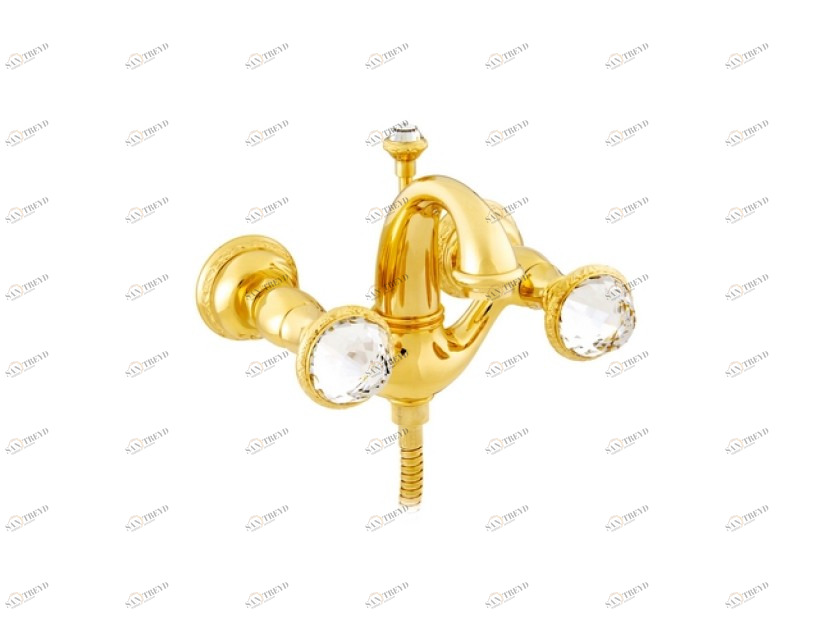 041218.000.62 Душевой набор для ванны с кристаллами сваровски Сатин никель Mestre Austral