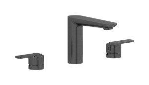 Излив для умывальника на три отверстия в комплекте с автоматическим сливом. WE ARE IB c6390cs Brushed Black Chrome C-67